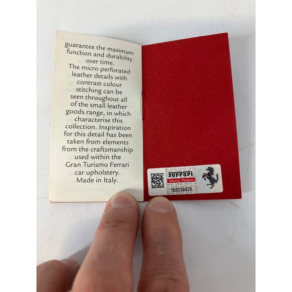 FERRARI SMALL BLACK LEATHER MENS CARD WALLET - Picture 8 of 14